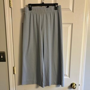 Women's Light Blue Wide-Leg Crop Pants